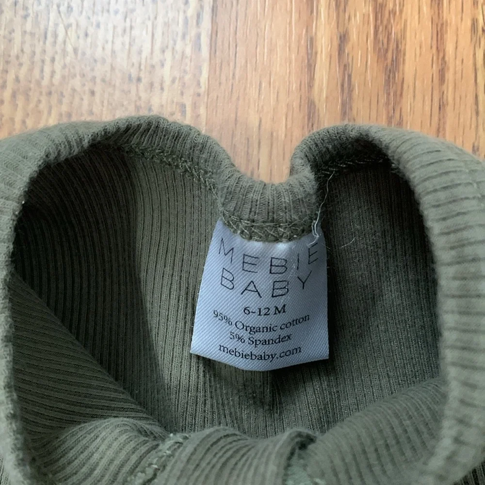 Mebie Baby Organic Cotton Ribbed Zipper Footie - Picture 3 of 4